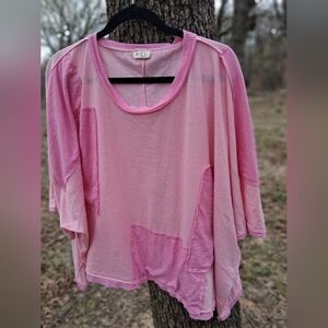 Pink Pol Patchwork Top